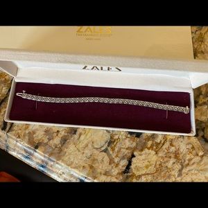 ZALES 14K white GOLD antique Tennis bracelet with 2 carat 🥕 diamonds